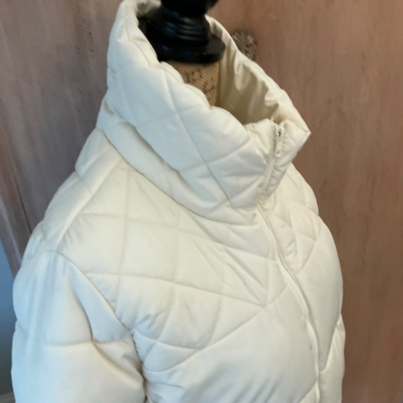 NWT Old Navy Fleece Lined Quilted Puffer Coat Jacket Long Sleeve White spring L - Picture 14 of 16
